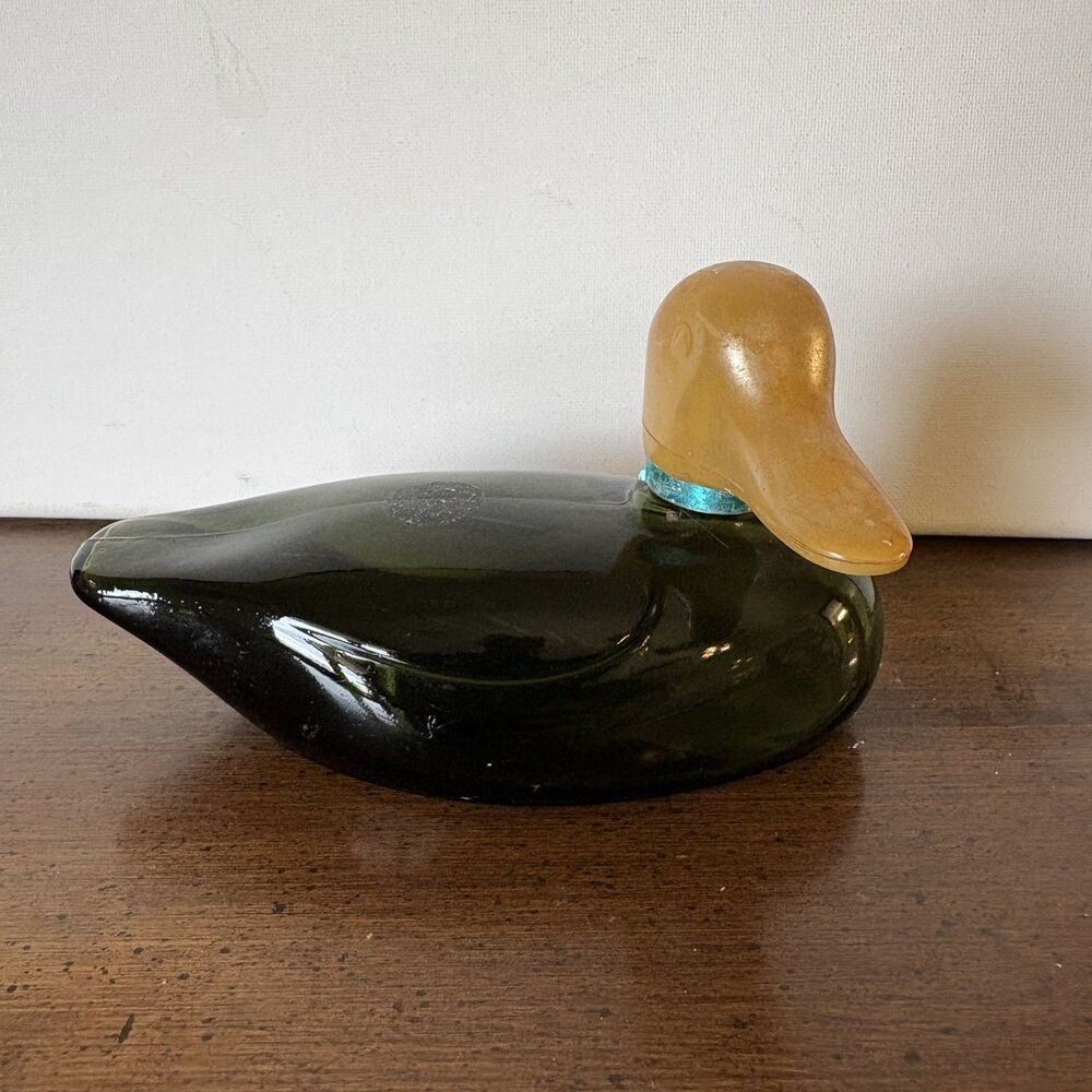 Vintage Avon Mallard Duck Decanter Green Blue Blazer After Shave Lotion Empty